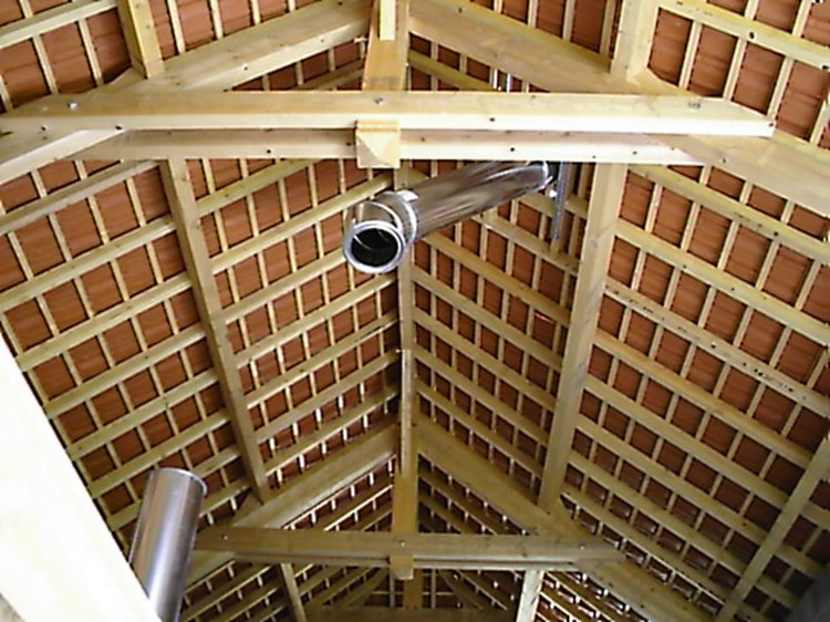 Distance minimum conduit de cheminée poutres toitures normes de sécurité